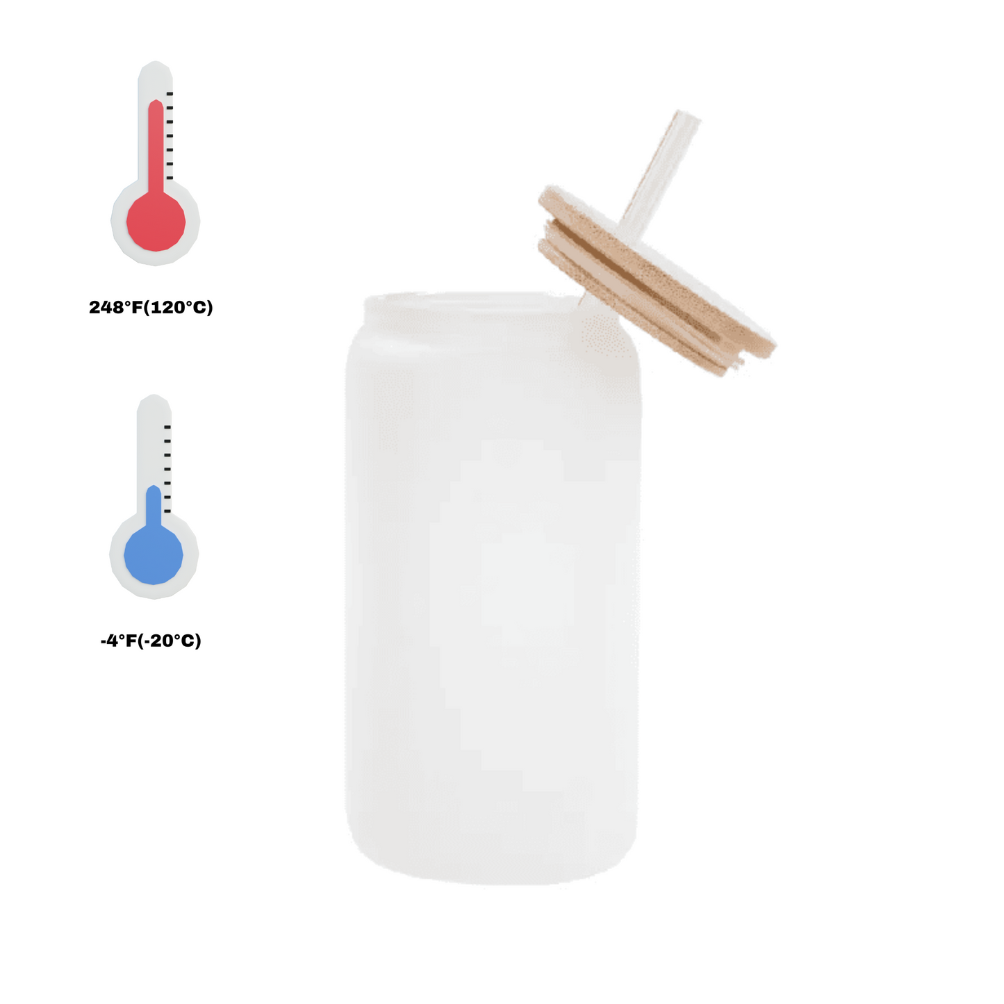 Beloved Glass can with UV Resin Bamboo Lid