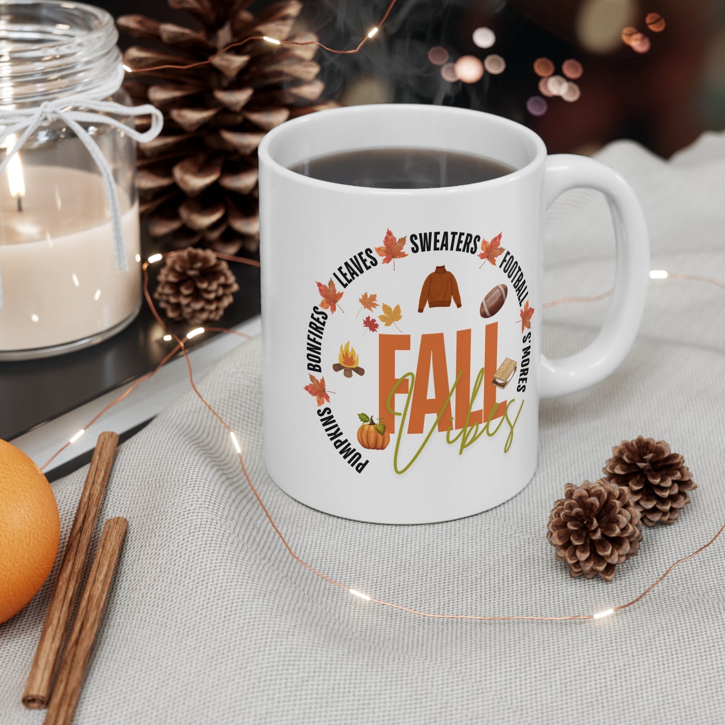 Fall-Themed Mug for Cozy Seasons, Autumn Coffee Cup, Pumpkin Spice Mug, Thanksgiving Gift, Football Lovers
