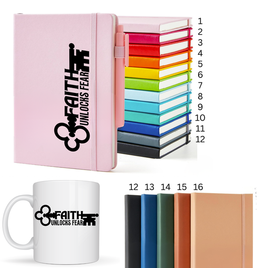 Faith Unlocks Fear Journal and Mug Bundle